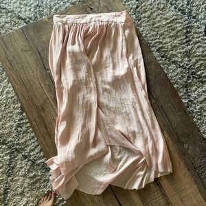 High-low pretty pink silk Talula skirt